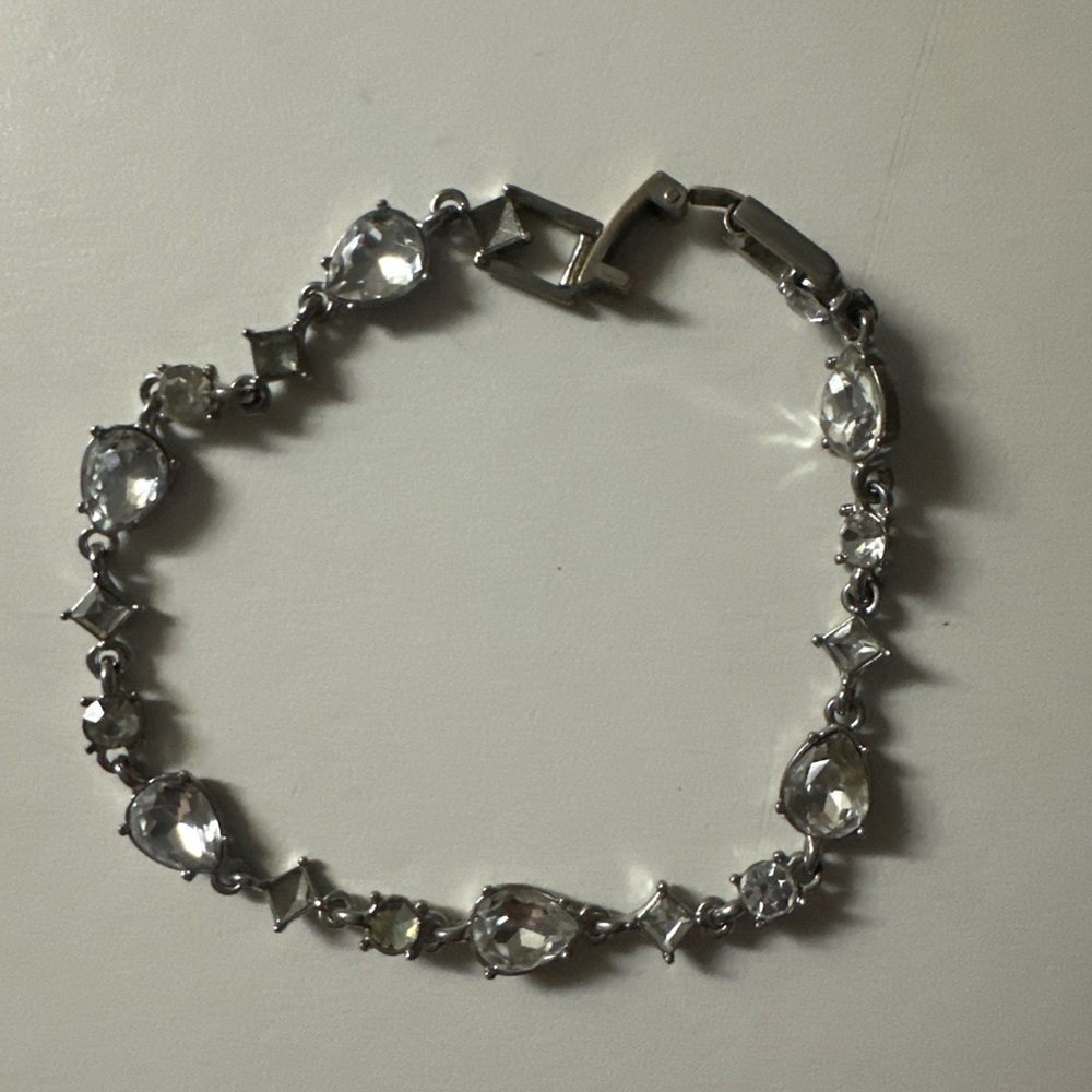 Givenchy Silver Bracelet with Clear Stones